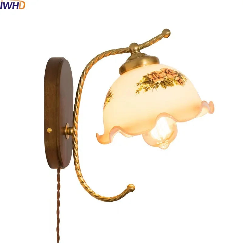 Decorbites™ Eisen-Glas-LED-Wandleuchten Moderne Nachttischlampe 4W Glühbirne für Badezimmer Schlafzimmer Wohnzimmer