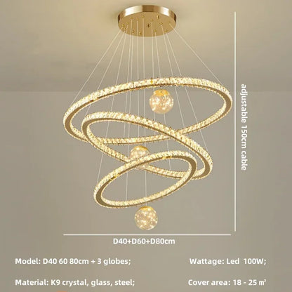 Decorbites™ Kristall-LED-Kronleuchter: Moderne Pendelleuchten für das Wohnzimmer, Glasglobus-Hängeleuchte