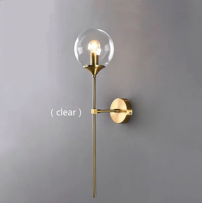 DecorBites™ Golden Round Glass Wall Sconce: Modern Nordic Lighting Fixture for Home Decor