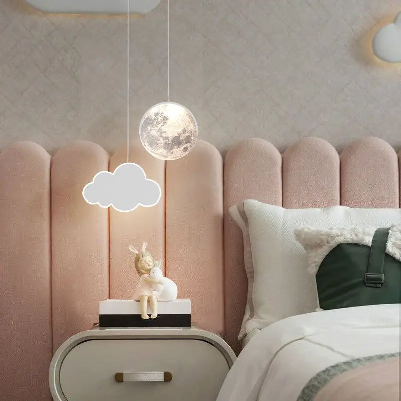 DecorBites™ Kids Star Cloud Moon Pendant Lamp with Remote Control Dimming