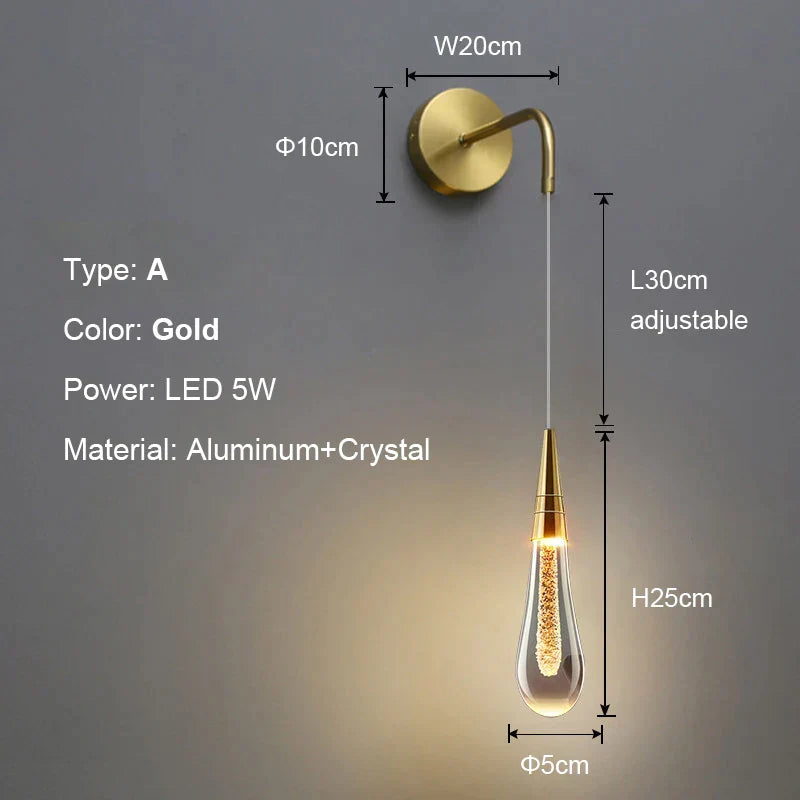 DecorBites™ Crystal LED Wall Lamp: Elegant Bedside Lighting for Home Decor & Ambiance