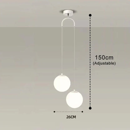 Nordic Glass Pendant Light With Brass or Black Finish