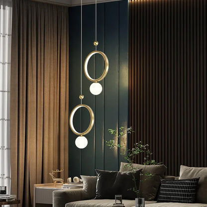DecorBites™ Gold Ring LED Pendant Light for Living Bedroom Kitchen Island Decor