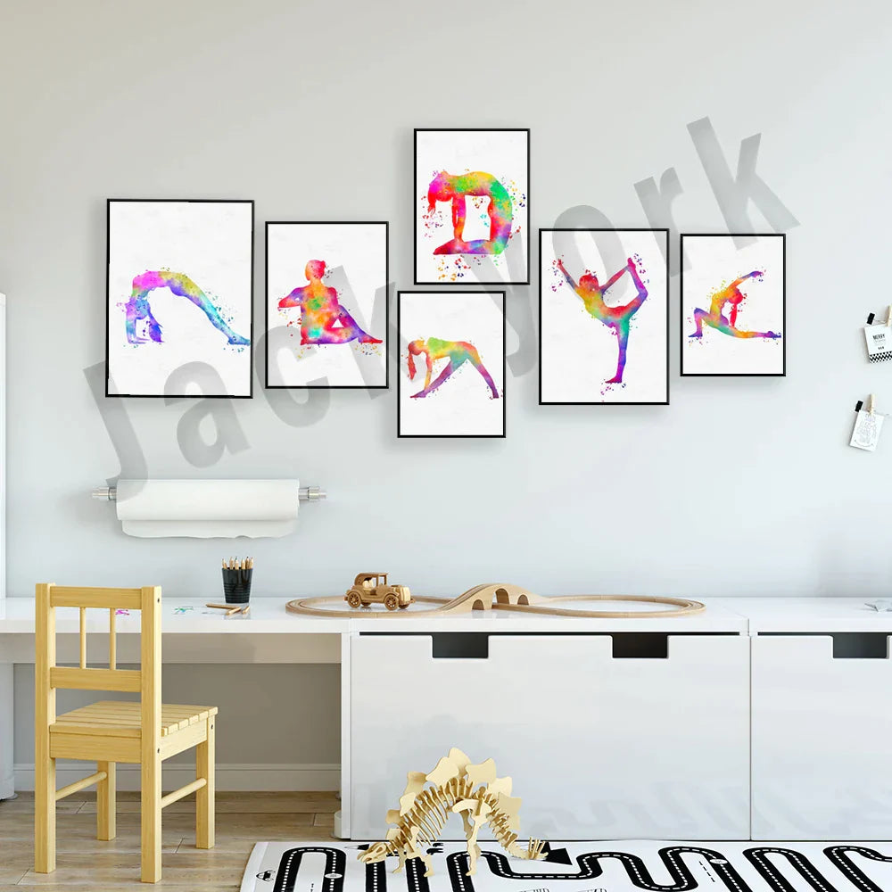 Decorbites™ Tanzkönig Yoga-Druck Frauen Tanz Asana-Pose Zen Pilates Art Deco Geschenk