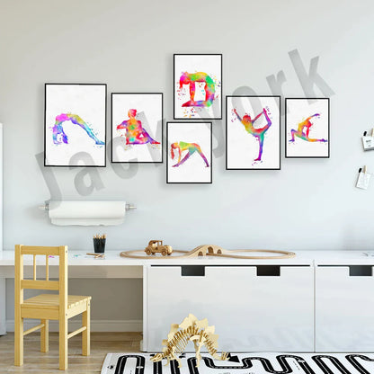 Decorbites™ Tanzkönig Yoga-Druck Frauen Tanz Asana-Pose Zen Pilates Art Deco Geschenk