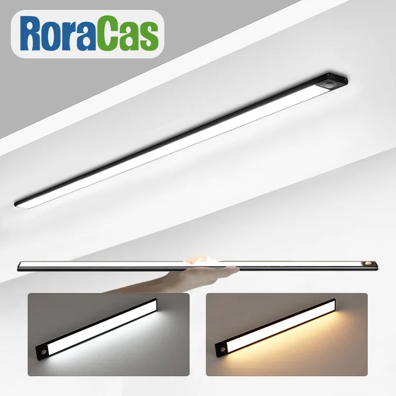 Decorbites™ LED-Schranksleuchtleiste: Bewegungssensor, Aluminium, Langer Streifen, Magnet, Küchenschrank Kleiderschrank