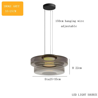 DecorBites™ Glass Plate Ceiling Pendant Lights LED Fixture