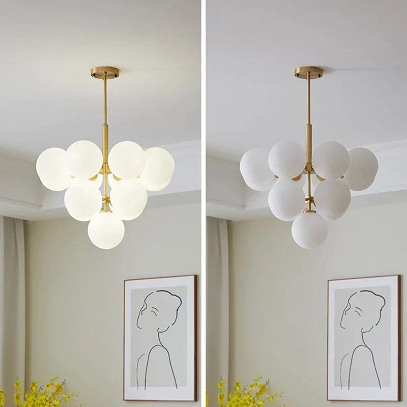 Decorbites™ Glas-Kugeln-Kronleuchter: Moderne Gold-Hängebeleuchtung für Wohnzimmer und Essbereich
