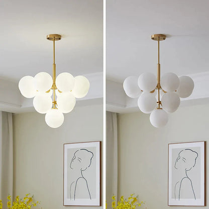 Decorbites™ Glas-Kugeln-Kronleuchter: Moderne Gold-Hängebeleuchtung für Wohnzimmer und Essbereich
