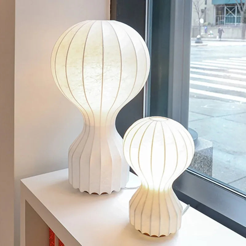DecorBites™ Gatto Cocoon Silk Table Lamp Home Bedroom Study Minimalist Art Light