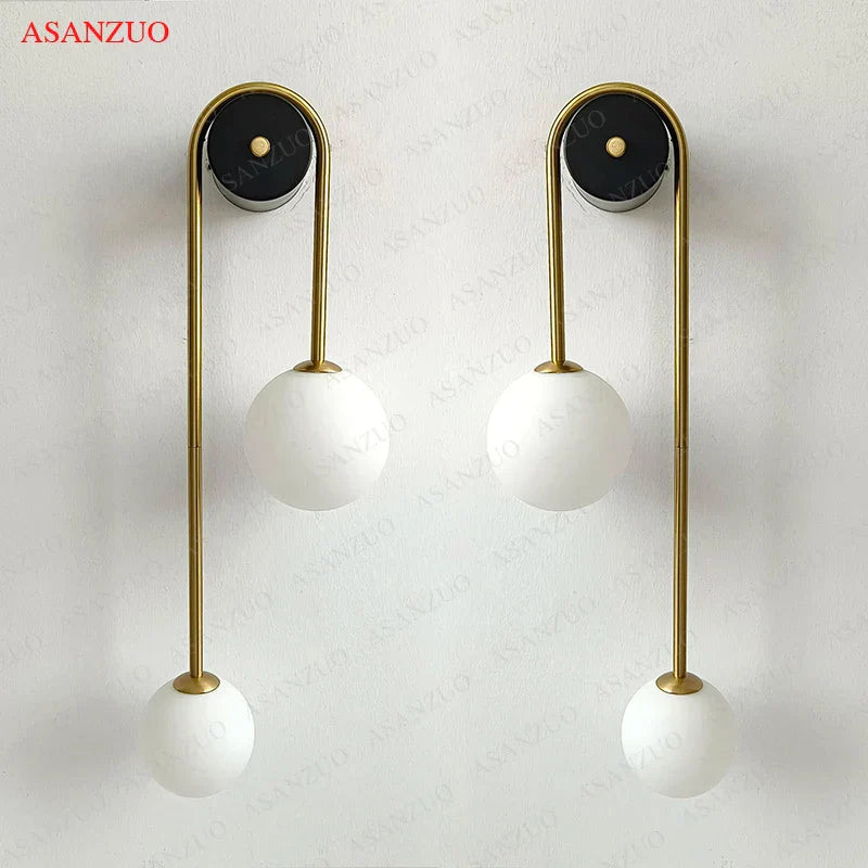 DecorBites™ Glass Ball Gold LED Wall Lamp for Modern Home Decor & Lighting