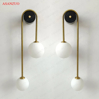 DecorBites™ Glass Ball Gold LED Wall Lamp for Modern Home Decor & Lighting