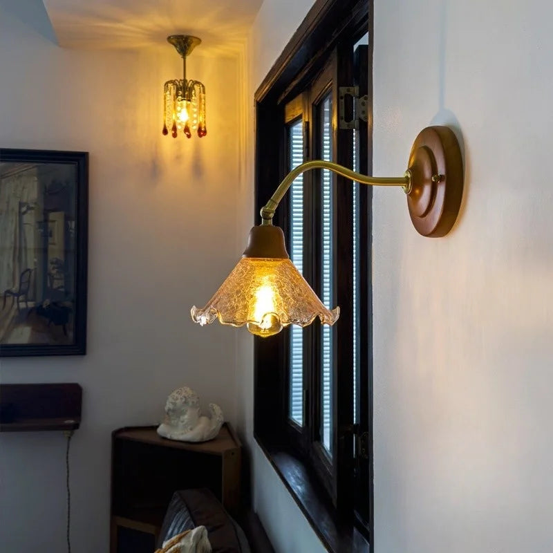 Decorbites™ Geprägte Glas-LED-Wandleuchten - Vintage-Kupfer-Finish