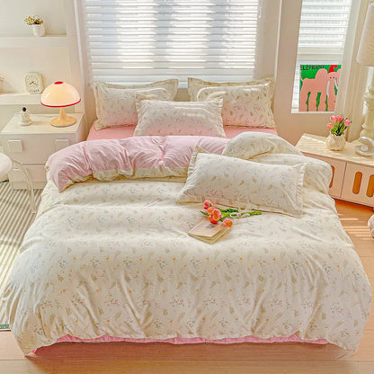 DecorBites™ Cozy Cotton Bedding Set for Double Bed, Autumn Winter Duvet Cover Kit