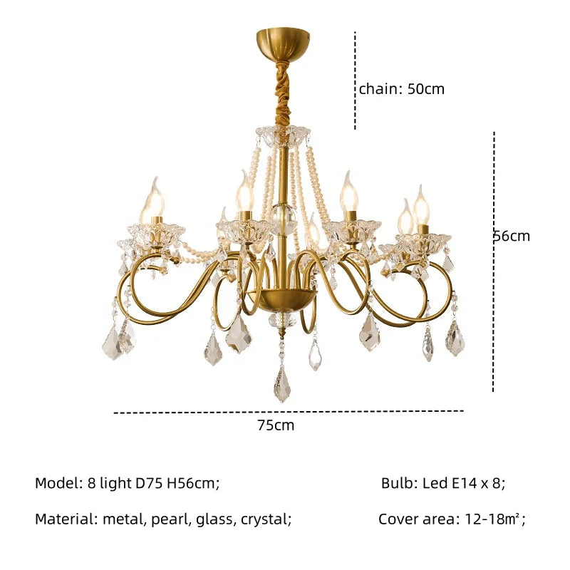 Decorbites™ Kristall-LED-Kronleuchter Wohnzimmer Luxusbeleuchtung E14 Hänge-Lampen