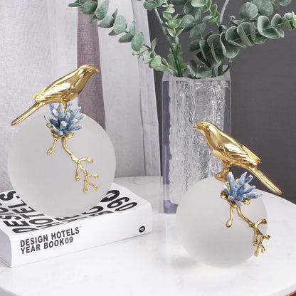 Decorbites™ Goldener Vogel Messingskulptur Moderne Wohnraumausstattung Kunstwerk Statue