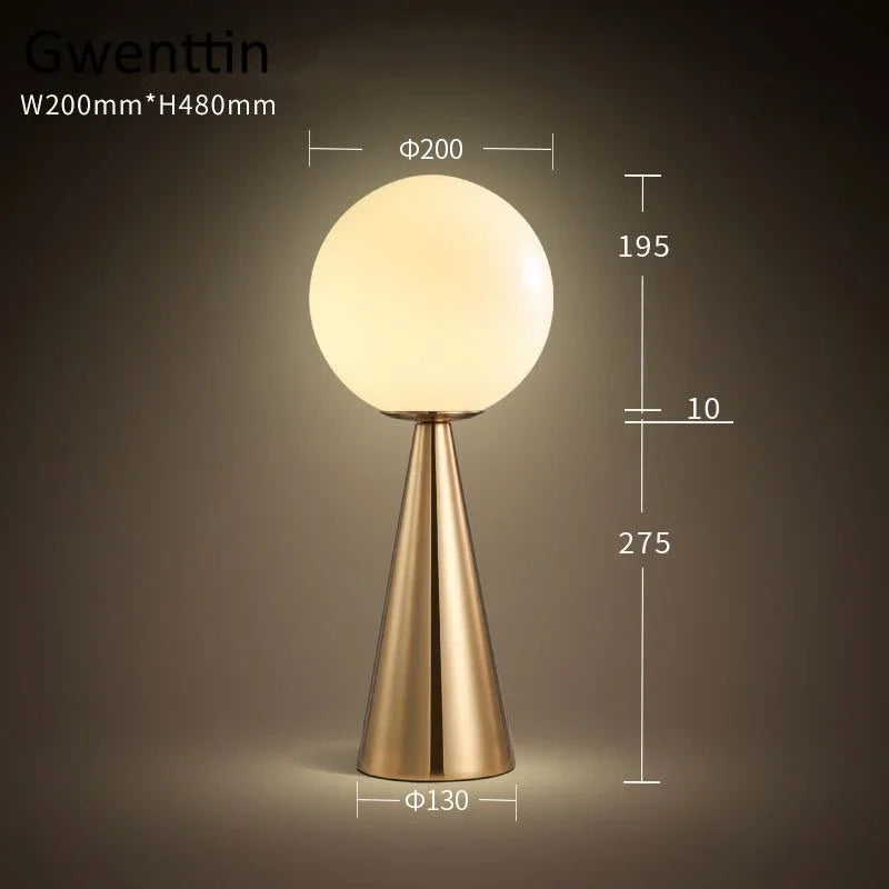 Gold Glass Ball Table Lamp