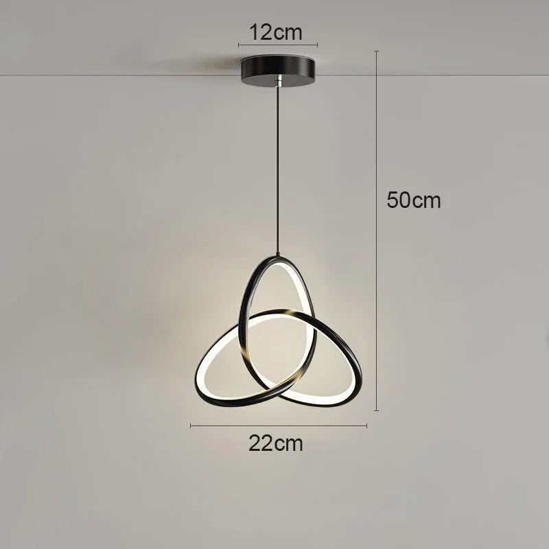 Nordic Metal LED Pendant Light in Black or Gold