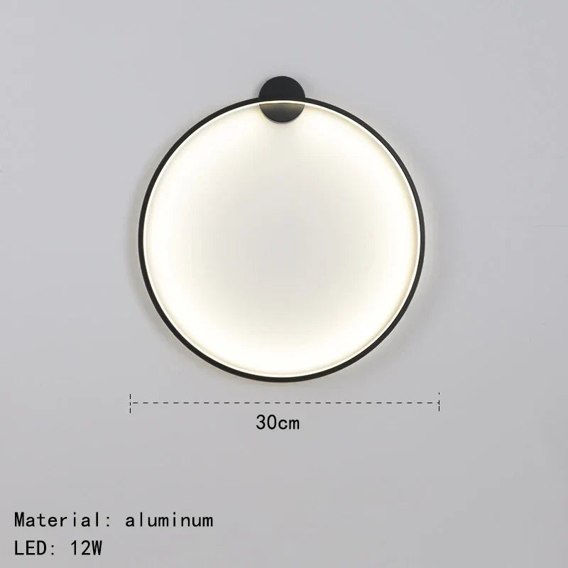 Gold Black Ring Wall Light