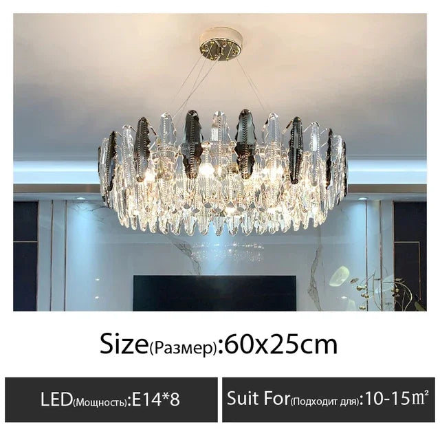 DecorBites™ Crystal LED Chandeliers for Elegant Dining & Living Spaces