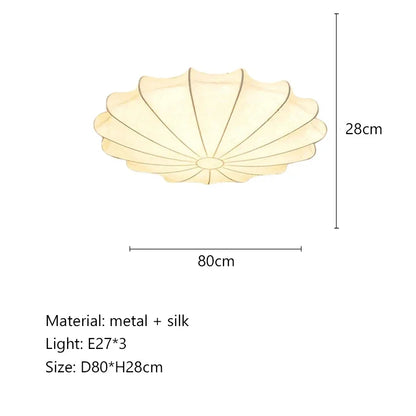 Decorbites™ Sahne-Seiden-LED-Deckenleuchte für Wohnzimmer und Schlafzimmer, nordischer minimalistischer Stil