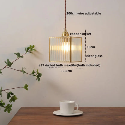 Decorbites™ Glas-Kupfer-LED-Hängeleuchte: Nordische Pendelleuchte, Wohnzimmer Schlafzimmer Couch-Tisch-Schalter
