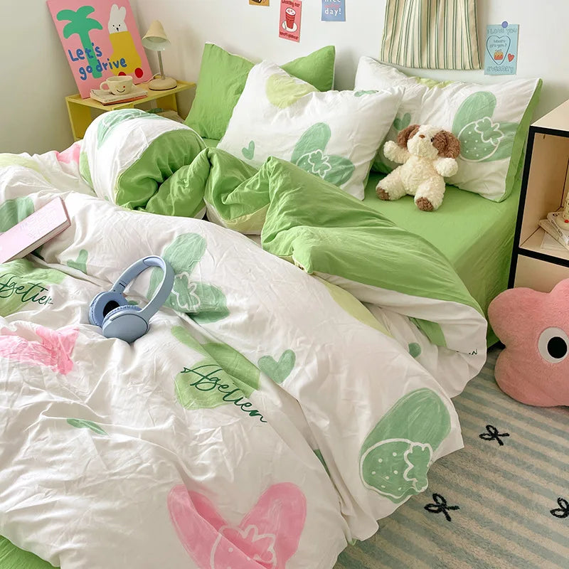 DecorBites™ Cloud Cotton Printed Bedding Sets | Super Soft Quilt Set for School Home Twin King
