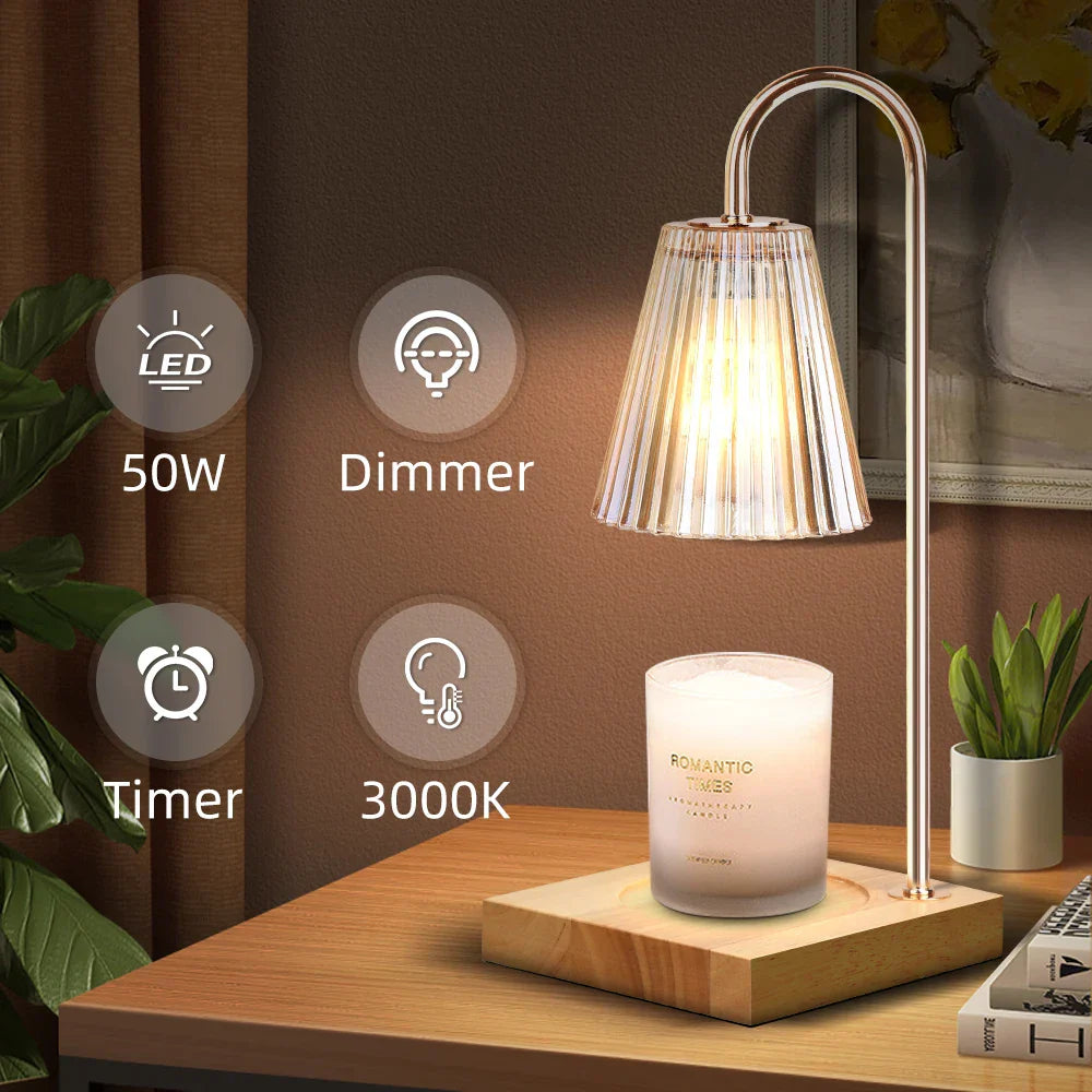 DecorBites™ Gold Wax Melting Candle Warmer with Timer for Modern Home Decor