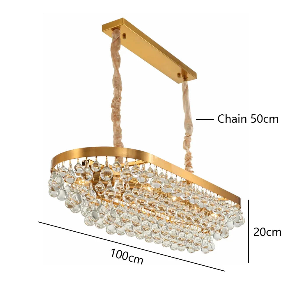 Decorbites™ Kristallperlen-Deckenanhängerleuchten - Retro Luxus Gold Heimdekoration Beleuchtung