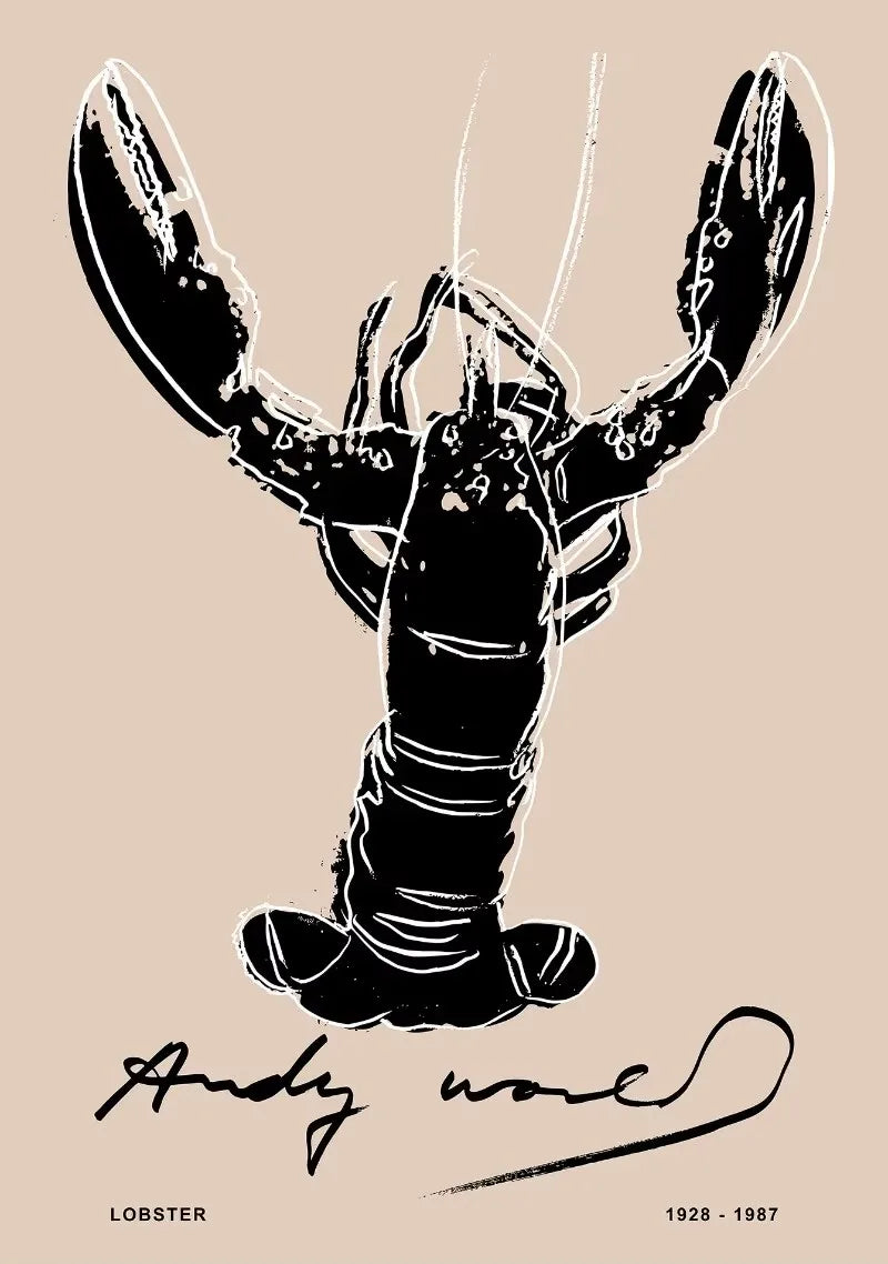 Colorful Sardine Lobster Crab Fish Ocean Animal Poster Canvas Painting Vintage Wall Art For Kitchen Living Room Home Decoration