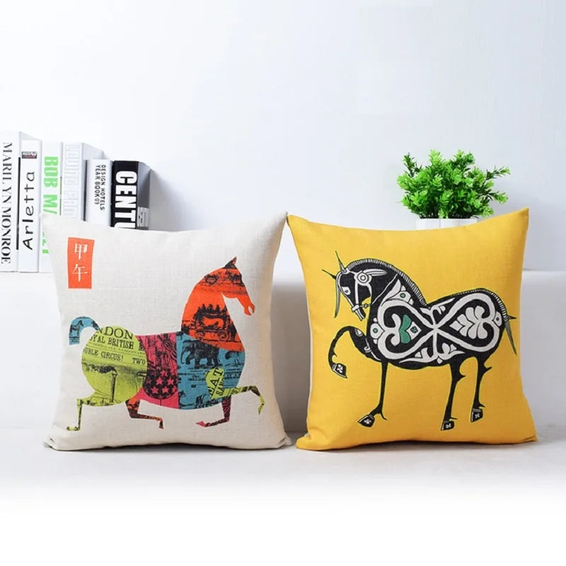 DecorBites™ Cotton Linen Sofa Pillowcase, Cushion Cover for Home Decor