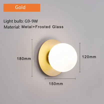 DecorBites™ Glass Ball LED Wall Lamp for Bedroom Living Room Indoor Lighting