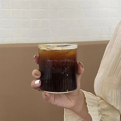 Decorbites™ Klar-Glas-Kaffeetassen-Set aus 6 Stück – Hitzbeständiges vertikales Design für verschiedene Getränke