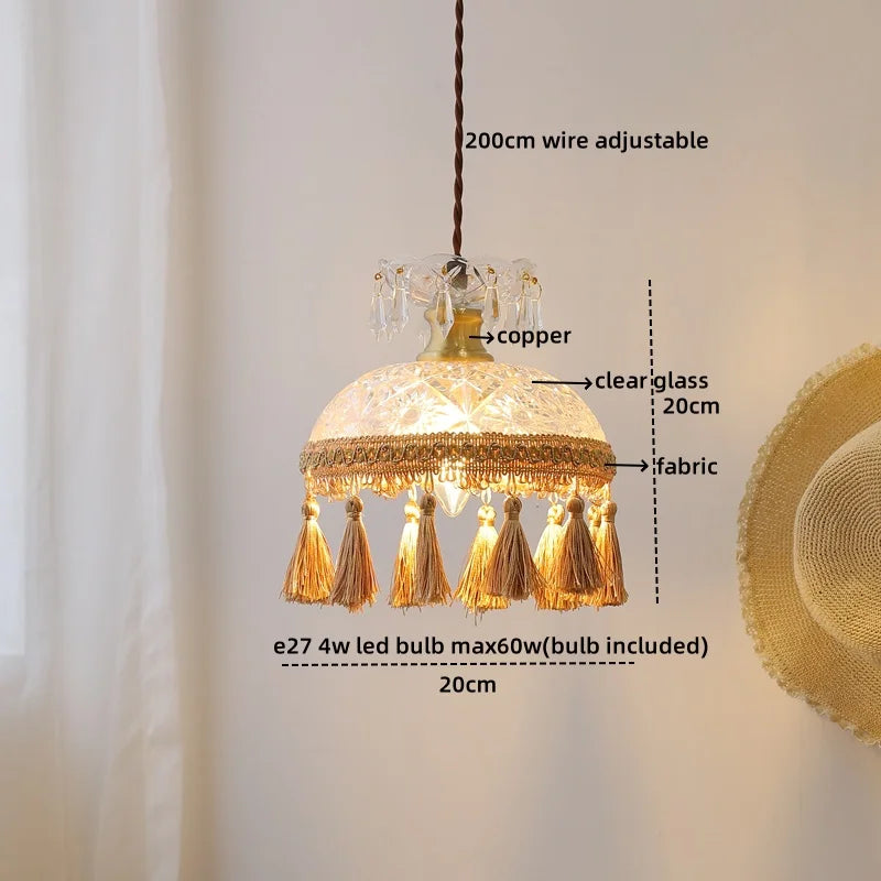 Decorbites™ Glas-Tassel-LED-Pendantleuchten für Wohnzimmer, Esszimmer und Schlafzimmer, Retro-Stil-Leuchten