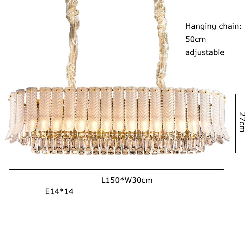 Gold Crystal Round Chandelier Polished Steel 100cm