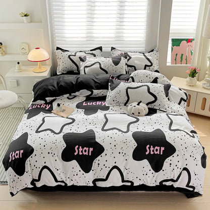 DecorBites™ Cozy Cotton Bedding Set for Double Bed, Autumn Winter Duvet Cover Kit