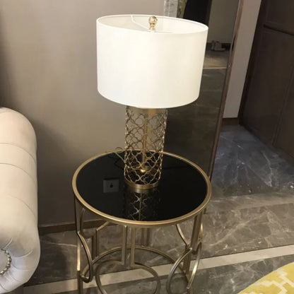 Decorbites™ Goldener Vogelkäfig-Eisentischleuchte: Minimalistisches europäisches Eisenkunst-Gitter-Tischlicht