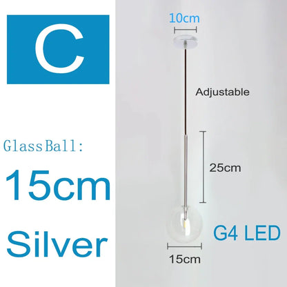 Decorbites™ Klares Glas-Chandelier-Pendant-Lampe Vintage Nordisch Glasball-Hängeleuchte