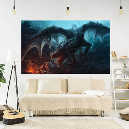 DecorBites™ Dragon Meme Tapestry Large Wall Hanging: Boho Aesthetic Home Decor Art