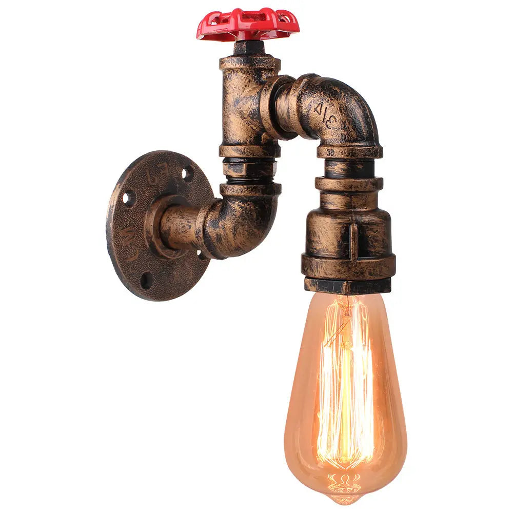 Decorbites™ Industrielle Eisen-Rost-Wasserrohr-Wandlampe Vintage E27 Wandleuchte Armatur