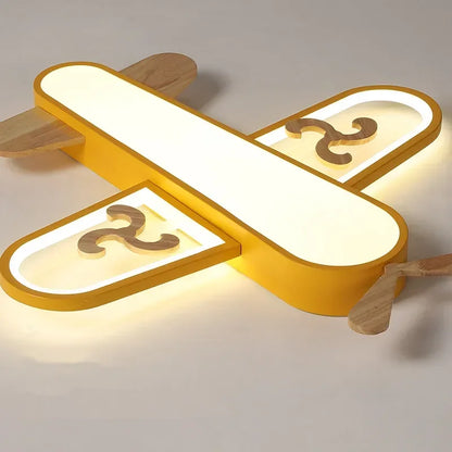 Decorbites™ Kinder-LED-Holz-Deckenleuchte in Gelb & Blau - Minimalistisches Design