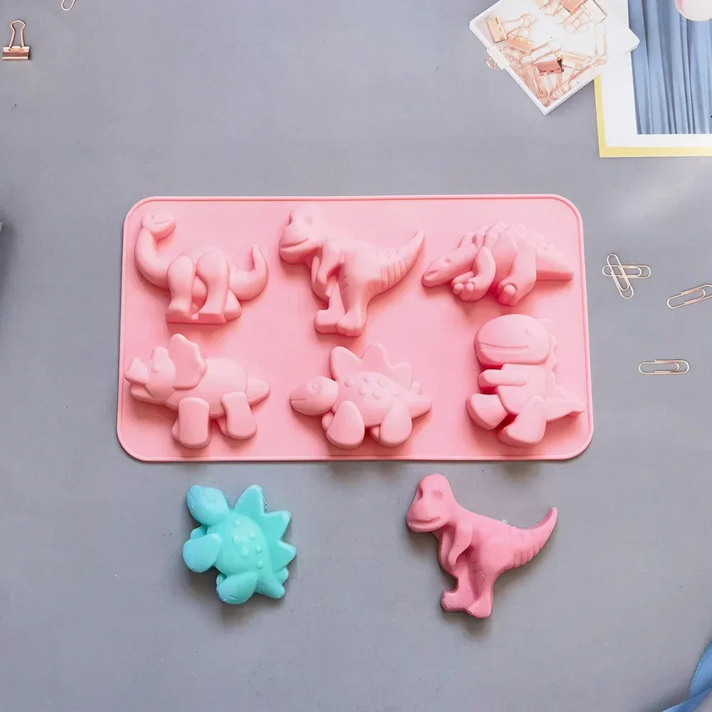 Decorbites™ Dino-Silikon-Kuchenform: Backen, Süßigkeitenherstellung, Seifenherstellung, Kerzenherstellung, Cupcake-Dekoration