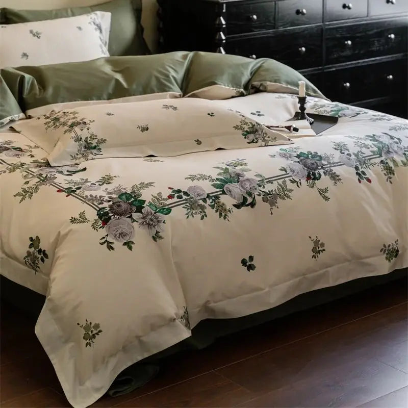 Decorbites™ American Pastoral 1000TC Ägyptische Baumwolle Blumenbettwäsche-Set