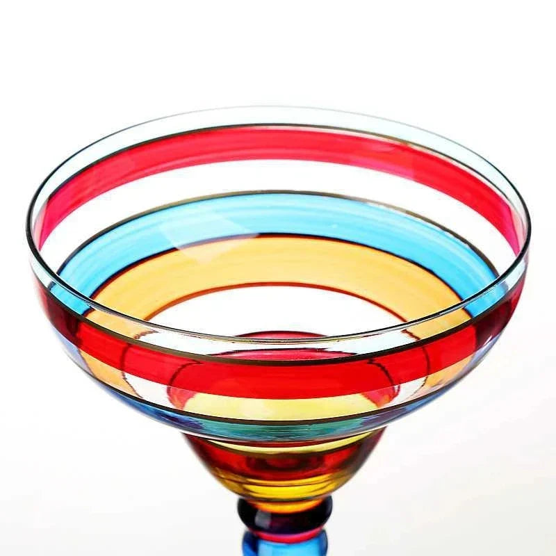 Decorbites™ Handgefertigtes Buntes Set Margarita-Weingläser für Hausbar, Hochzeitsfeier Trinkgeschirr