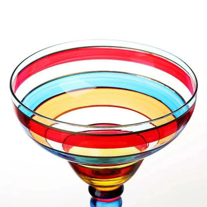 Decorbites™ Handgefertigtes Buntes Set Margarita-Weingläser für Hausbar, Hochzeitsfeier Trinkgeschirr