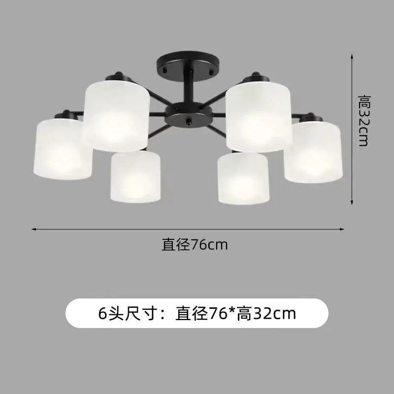 Black Gold Ceiling Chandelier 8-Head 89cm
