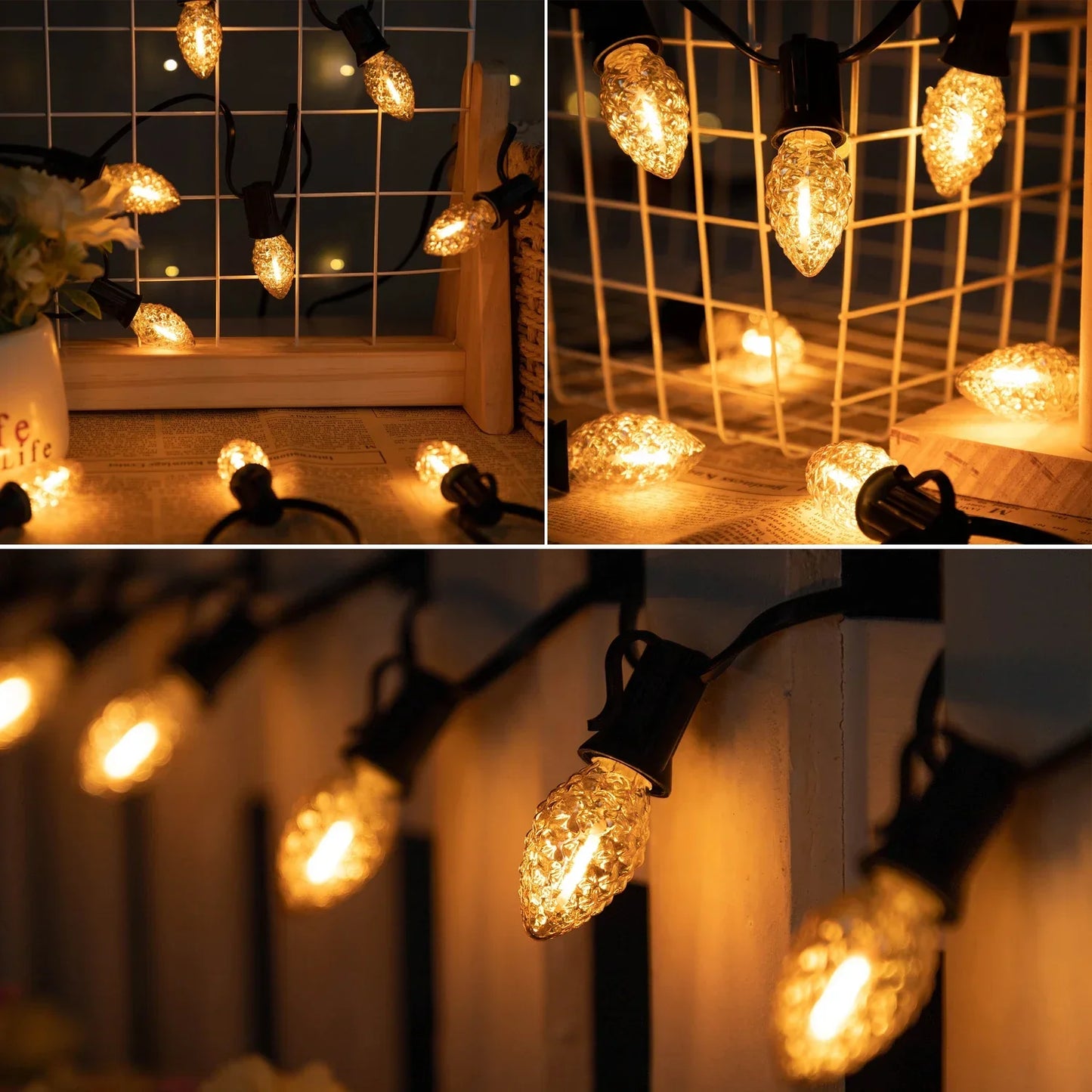 Decorbites™ Diamant-Lüster LED-Lampen 7W C7 Kerzenleuchter-Sockel Dekor-Edison-Birnen