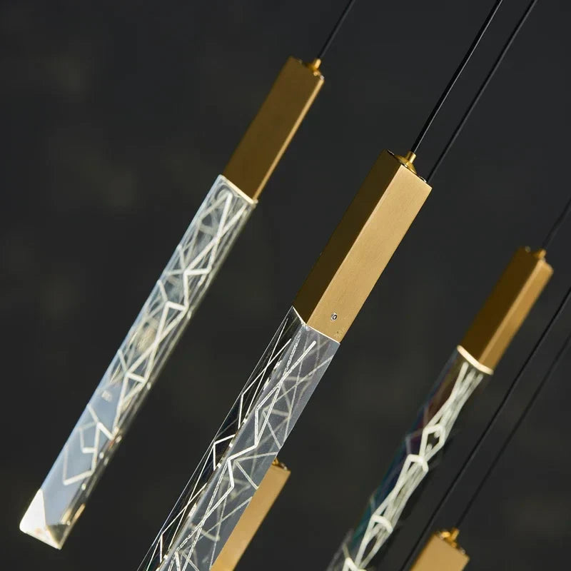 Gold Crystal Loft Chandelier 16-Light For Staircase