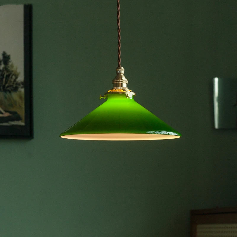 Decorbites™ Edison Vintage Pendelleuchte Grünes Glas Kupferfassung Heimdekoration