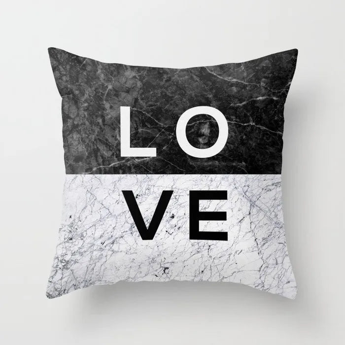 Decorbites™ Grauer Marmor Schwarzer Achat Kissenbezug für Heim-Sofadecoration und Stühle
